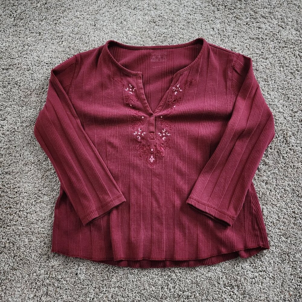 Faded Glory The Shaped Tee Button Up